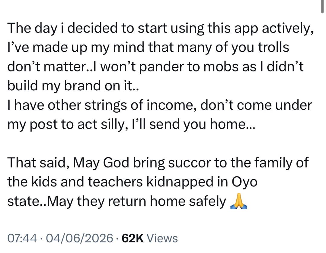 Insecurity: Actress Dayo Amusa trade words with X-users who cussed her out after she appealed to Nigerians to stop attacking her colleagues currently promoting their movies